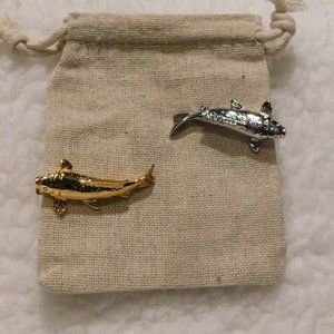 SILVER FISH GOLD FISH Tie Clips
